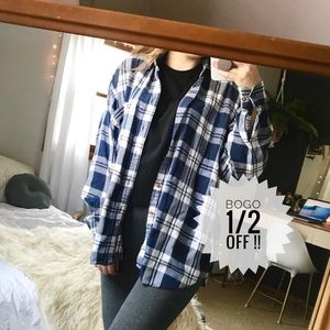 DONATING SOON blue & white american eagle flannel